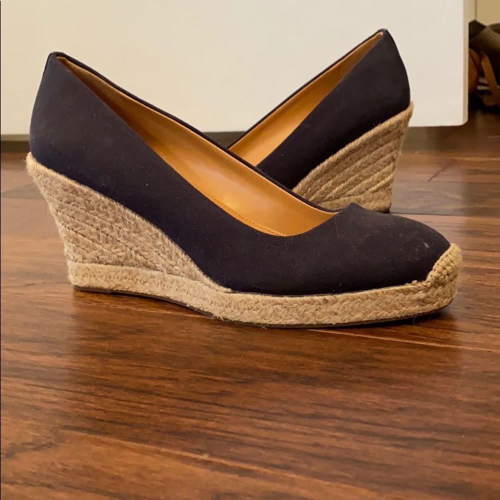 J. Crew straw wedges